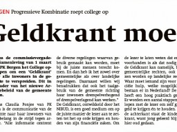 PK Bergen pleit voor 'Geldkrant'